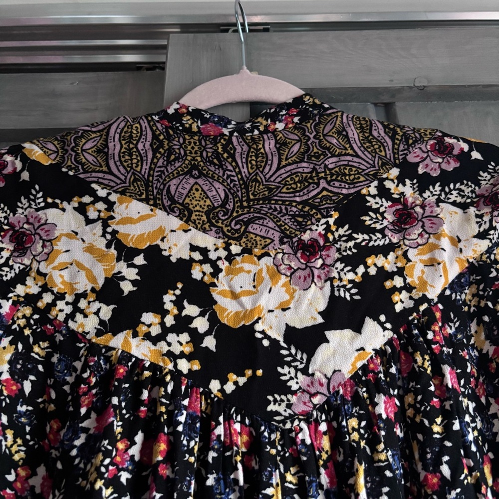Free People Floral Tunic Blouse‎ Flowy Size S - Picture 9 of 13
